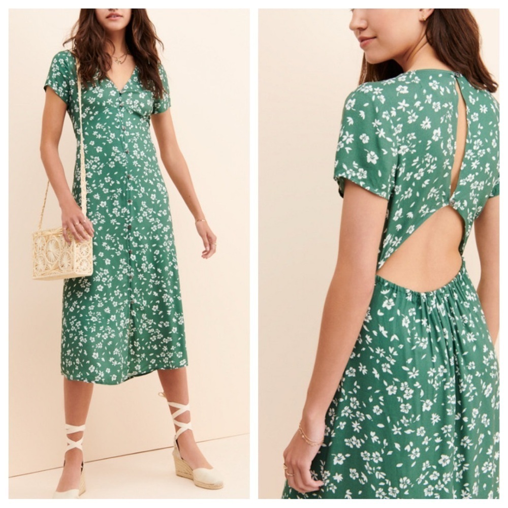 Saltwater Luxe anthropologie making waves floral midi dress 26791